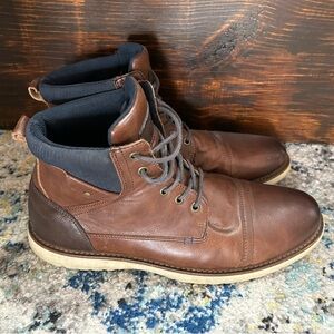 Sonoma Brown Leather Lace-Up Boots